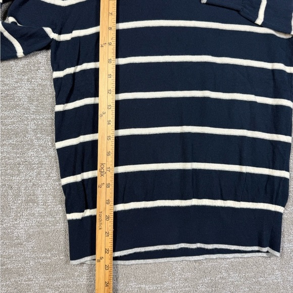 La Ligne Navy Blue Striped 100% Cotton Crew Neck Long Sleeve Sweater Size Small - Picture 4 of 6